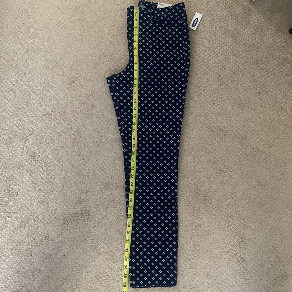 OLD NAVY Pixie High Rise Pants Size 4 NWT Secret-Slim Pockets Cotton Blend Navy - Picture 12 of 15